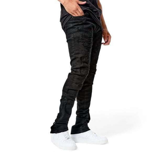 NEW JORDAN CRAIG men's ross pinnacle denim jean in jet black - Picture 2 of 5